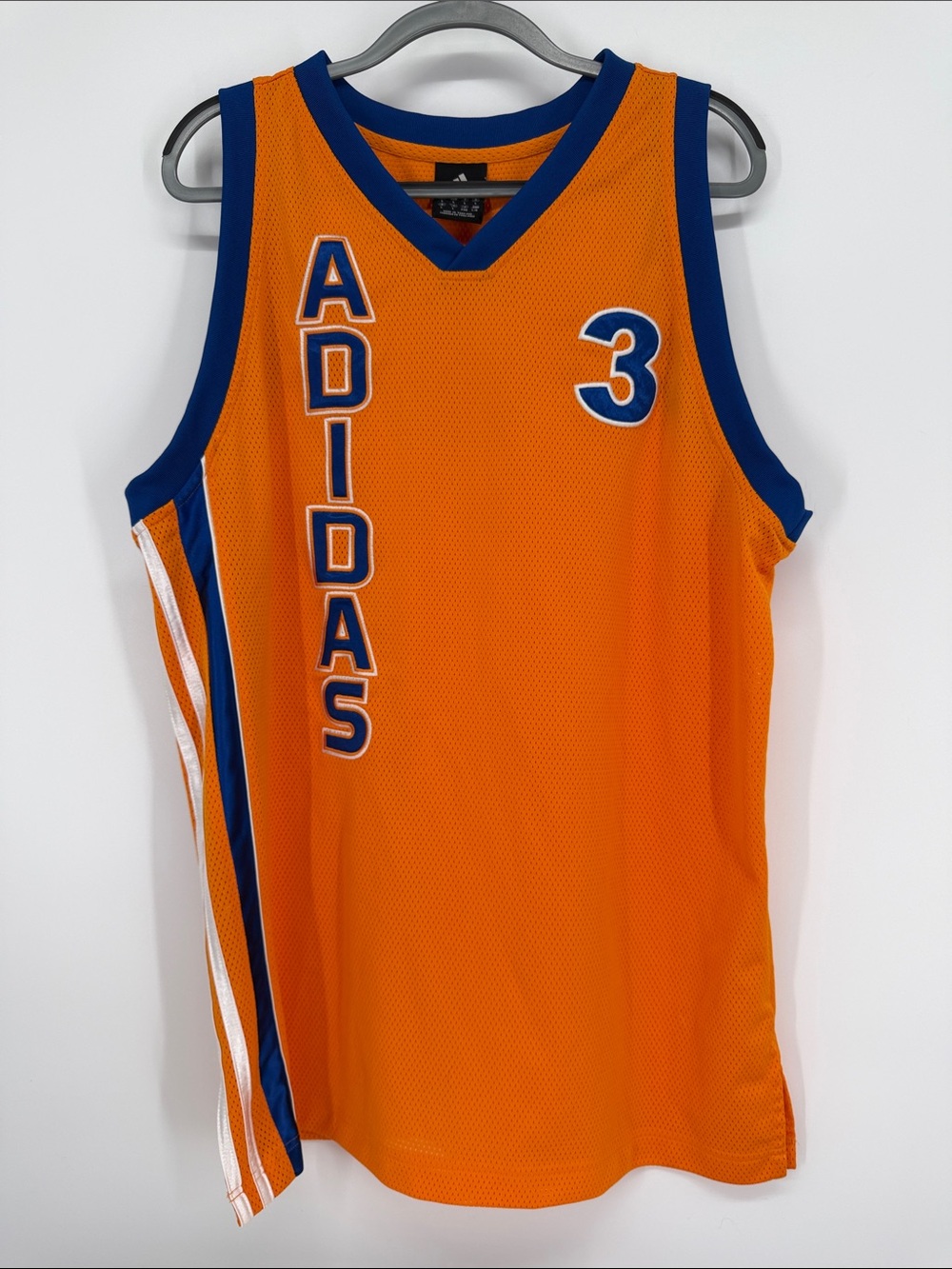Adidas Basketball Tank Jersey #3 Orange & Blue & White Men’s Size Large